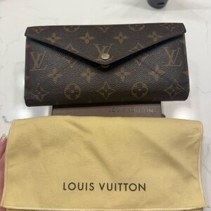 Authentic Louis Vuitton Monogram Envelope Wallet in Brown and Gold
